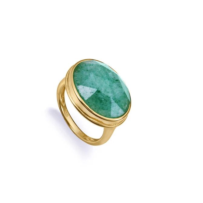 VICEROY JEWELS Mod. 2323A016-42 quartz analog ring for women in silver 925 with green gemstone and official box.
