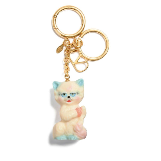 Valentino Garavani Le Chat De La Maison Nylon Bag Charm with Keychain Small Leather Goods