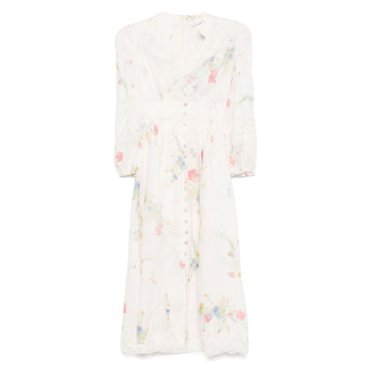 Zimmermann Lucky low-cut lace midi dress Dresses