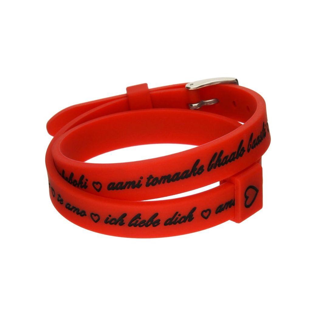 Il MEZZOMETRO Mod. I LOVE YOU SILVER - Bracciale in silicone/silicone bracelet
