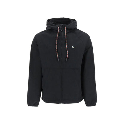 Marcelo Burlon Black Polyamide Shell Jacket 1728,75611013280,Black,Clothing,Jackets & Coats - Clothing,Marcelo Burlon,Men,New with tags,Shell Jackets - Jackets & Coats - Clothing,XL