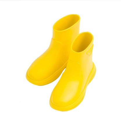 Prada Bicolor Rubber Rain Boots 1728,75611013280,Bicolor,Boots - Shoes,EU36/US6,EU38/US8,EU39/US9,New with tags,Prada,Rain Boots - Boots - Shoes,Shoes,Women