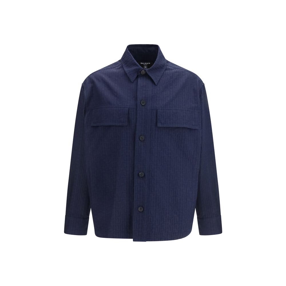 Balmain Blue Cotton Coat 1728,72470364320,Balmain,Blue,Clothing,Coats - Jackets & Coats - Clothing,IT50 | L,IT52 | XL,Jackets & Coats - Clothing,Men,New with tags