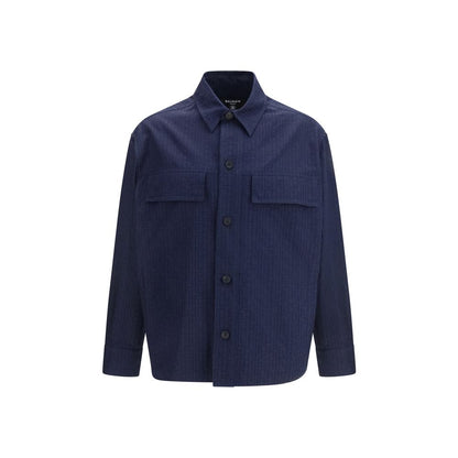 Balmain Blue Cotton Coat 1728,72470364320,Balmain,Blue,Clothing,Coats - Jackets & Coats - Clothing,IT50 | L,IT52 | XL,Jackets & Coats - Clothing,Men,New with tags