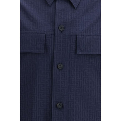 Balmain Blue Cotton Coat 1728,72470364320,Balmain,Blue,Clothing,Coats - Jackets & Coats - Clothing,IT50 | L,IT52 | XL,Jackets & Coats - Clothing,Men,New with tags