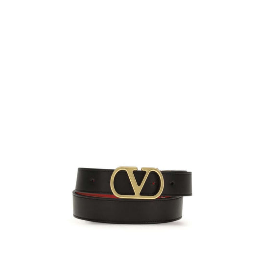 Valentino Garavani Black Calf Leather Bos Taurus Belt