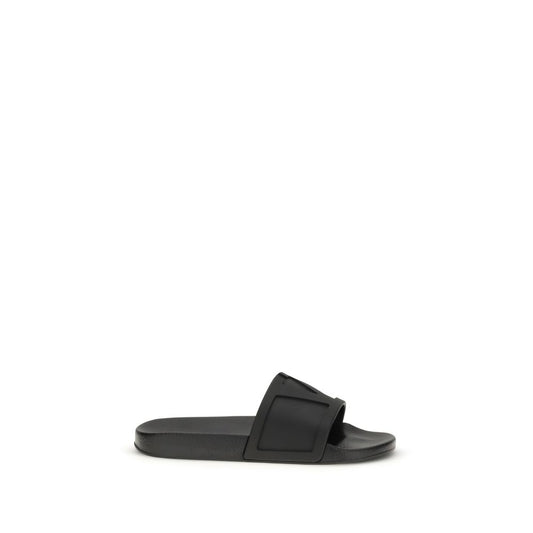 Valentino Garavani Black Rubber Sandals 1728,72470364320,Black,EU42/US9,EU43/US10,EU44/US11,EU45/US12,Men,New with tags,Sandals - Shoes,Shoes,Valentino Garavani