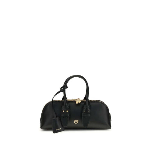 PINKO Black Calf Leather Bos Taurus Handbag