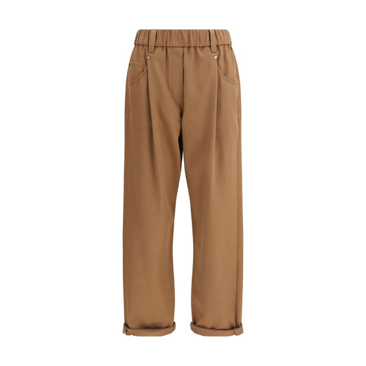 Brunello Cucinelli Brown Cotton Casual Pants 1728,72470364320,Brown,Brunello Cucinelli,Casual Pants - Pants - Clothing,Clothing,IT40 | M,IT42 | L,IT44 | L,IT46|XL,New with tags,Pants - Clothing,Women