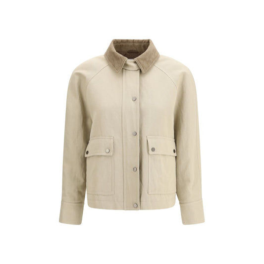Brunello Cucinelli Beige Cotton Coat 1728,72470364320,Beige,Brunello Cucinelli,Clothing,Coats - Jackets & Coats - Clothing,IT44 | L,Jackets & Coats - Clothing,New with tags,Women