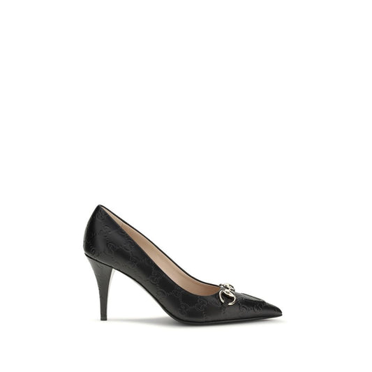 Gucci Black Calf Leather Bos Taurus Mid Heel Pumps 1728,72470364320,Black,EU36.5/US6.5,EU36/US6,EU37.5/US7.5,EU37/US7,EU38.5/US8.5,EU39/US9,EU40/US10,Gucci,Mid Heel - Pumps - Shoes,New with tags,Pumps - Shoes,Shoes,Women