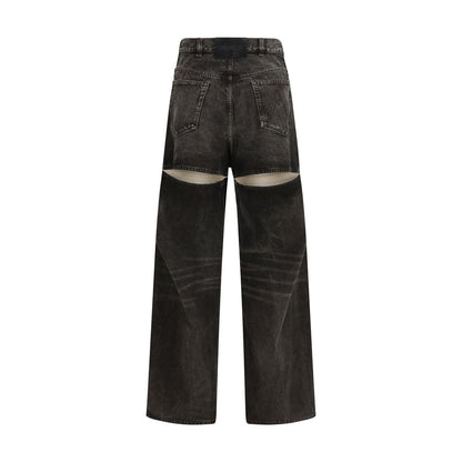 The Attico Black Cotton High-Waisted Jean