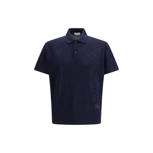 Burberry Blue Wool Polo Shirt 1728,72470364320,Blue,Burberry,Clothing,L,M,Men,New with tags,Polo Shirts - T-Shirts - Clothing,S,T-Shirts - Clothing,XL