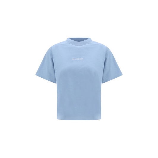 Balenciaga Blue Cotton T-Shirt 1728,72470364320,Balenciaga,Blue,Clothing,M,New with tags,S,T-Shirts - Clothing,Women