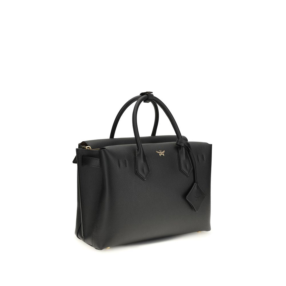 MCM Black Calf Leather Bos Taurus Handbag 1728,72470364320,Bags,Black,Handbags - Bags,MCM,New with tags,Women