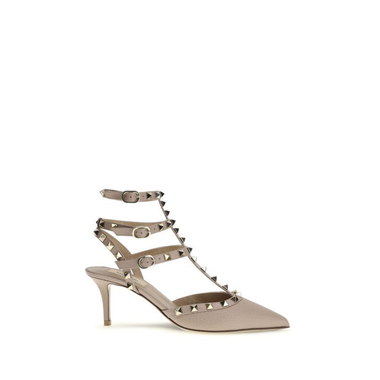 Valentino Garavani Gray Calf Leather Bos Taurus Pumps 1728,72470364320,EU36.5/US6.5,EU36/US6,EU41/US11,Gray,New with tags,Pumps - Shoes,Shoes,Valentino Garavani,Women