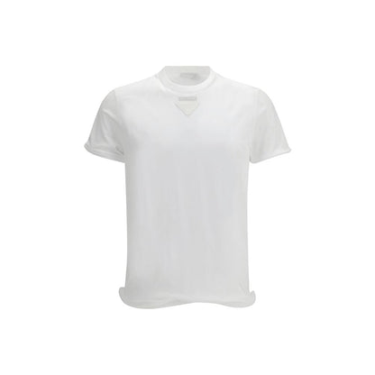 Prada White Cotton T-Shirt 1728,72470364320,Clothing,Men,New with tags,Prada,S,T-Shirts - Clothing,White
