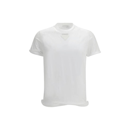 Prada White Cotton T-Shirt 1728,72470364320,Clothing,Men,New with tags,Prada,S,T-Shirts - Clothing,White