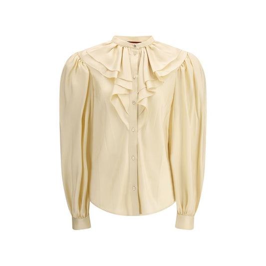 Gucci Beige Silk Shirt 1728,72470364320,Beige,Clothing,Gucci,IT42 | L,New with tags,Shirts - Clothing,Women