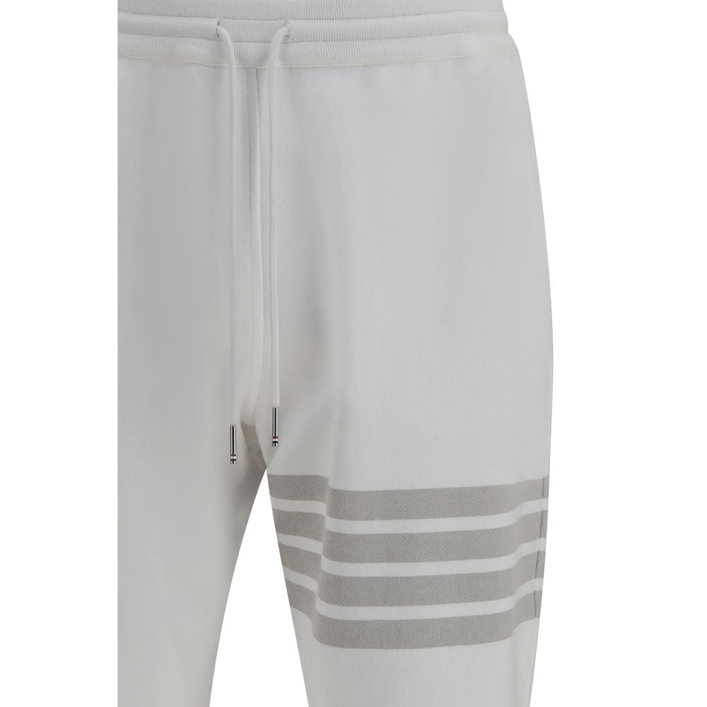Thom Browne White Cotton Joggers (Workout Pants) 1728,2,3,72470364320,Clothing,Joggers (workout pants) - Sportswear - Clothing,Men,New with tags,Sportswear - Clothing,Thom Browne,White