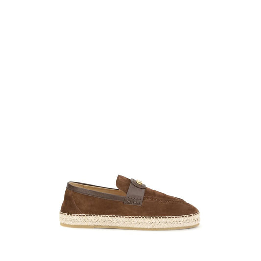 Valentino Garavani Brown Calf Leather Bos Taurus Espadrilles 1728,72470364320,Brown,Espadrilles - Loafers - Shoes,EU40/US7,EU41/US8,EU42/US9,EU43/US10,EU44/US11,EU45/US12,Loafers - Shoes,Men,New with tags,Shoes,Valentino Garavani