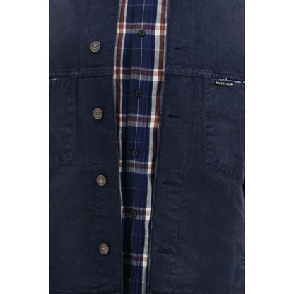 Balenciaga Blue Cotton Denim Jacket