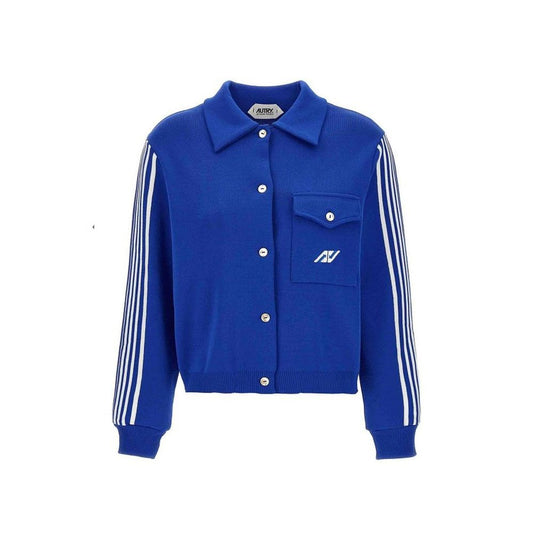 Autry Blue Nylon Cardigan 1728,75611013280,Autry,Blue,Cardigans - Sweaters - Clothing,Clothing,L,New with tags,Sweaters - Clothing,Women,XL