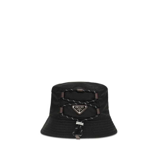 Prada Black Recycled Polyamide Bucket Hat 1728,72470364320,Accessories,Black,Bucket Hats - Hats - Accessories,Hats - Accessories,L,M,Men,New with tags,Prada