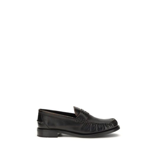 Prada Black Calf Leather Bos Taurus Slip-On Loafers 1728,72470364320,Black,EU36/US6,EU40/US10,EU41/US11,Loafers - Shoes,New with tags,Prada,Shoes,Slip-On Loafers - Loafers - Shoes,Women