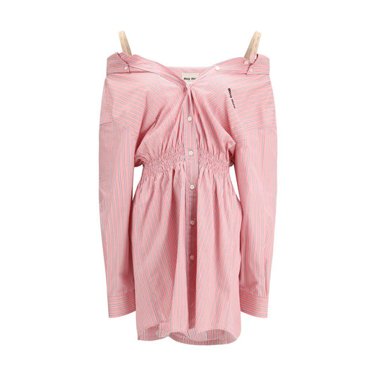 Miu Miu Multicolor Cotton Casual Dress 1728,72470364320,Casual - Dresses - Clothing,Clothing,Dresses - Clothing,IT40 | M,Longsleeve - Dresses - Clothing,Miu Miu,Multicolor,New with tags,Pattern - Dresses - Clothing,Short - Dresses - Clothing,Women