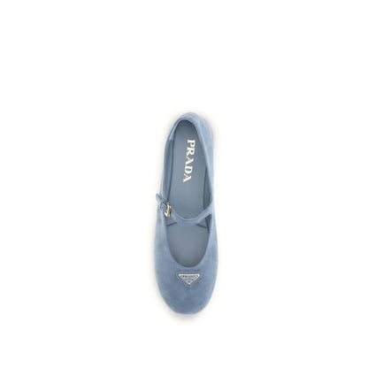 Prada Blue The Suede Leather Ballerinas