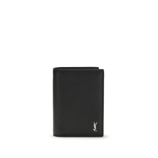 Saint Laurent Black Calf Leather Bos Taurus Wallet 1728,72470364320,Accessories,Black,Men,New with tags,Saint Laurent,Wallets - Accessories,Wallets - Wallets - Accessories
