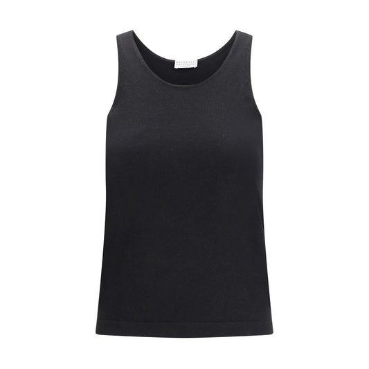 Brunello Cucinelli Black Cashmere Top 1728,72470364320,Black,Brunello Cucinelli,Clothing,L,M,New with tags,Sportswear - Clothing,Tops - Sportswear - Clothing,Women