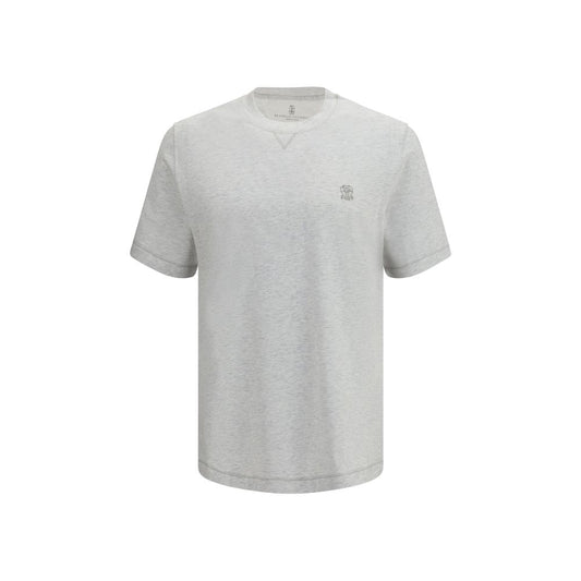 Brunello Cucinelli Gray Cotton T-Shirt 1728,72470364320,Brunello Cucinelli,Clothing,Gray,M,Men,New with tags,S,T-Shirts - Clothing,T-Shirts - T-Shirts - Clothing,XS,XXL