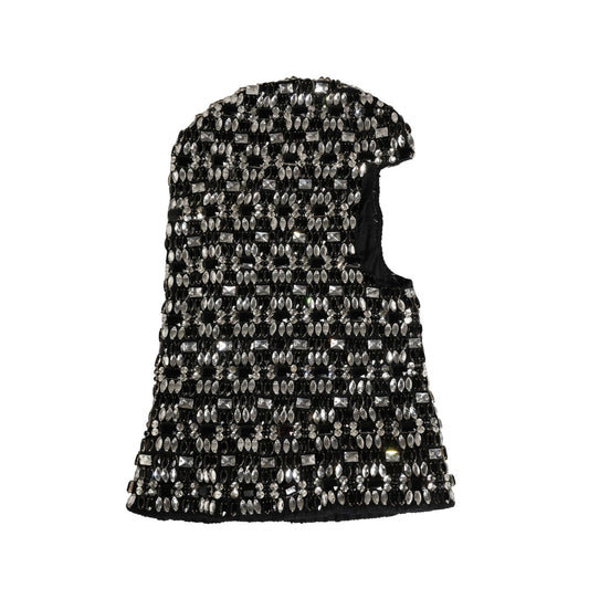 Dolce & Gabbana Black Wool Crystal Embellished Balaclava Hat 1728,67345645728,Accessories,Black,Dolce & Gabbana,Facemasks - Other Accessories - Accessories,Flatcap Hats - Hats - Accessories,Hats - Accessories,Material: 30% Metallic Fiber 40% Virgin Wool 3