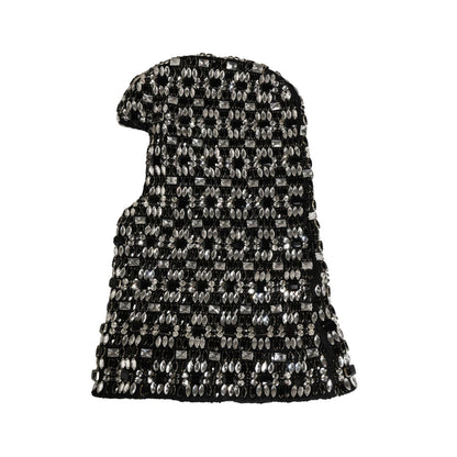 Dolce & Gabbana Black Wool Crystal Embellished Balaclava Hat