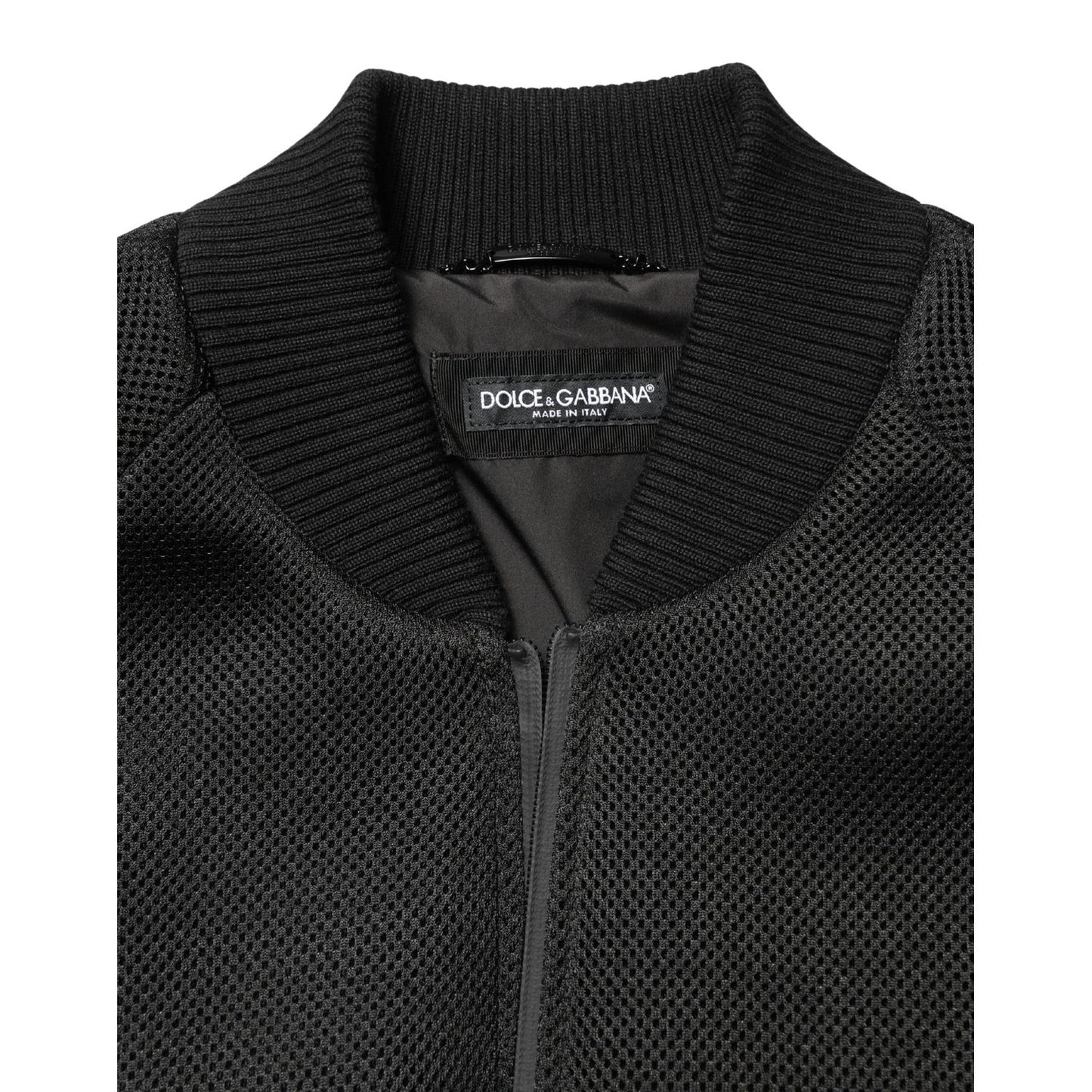 Dolce & Gabbana Men Black Nylon Full Zip Bomber Jacket