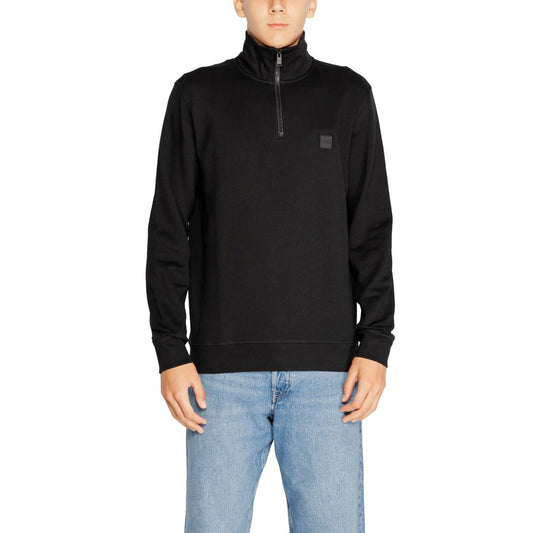 Hugo Boss Black Cotton Sweatshirt 1728,71956299936,Black,Clothing,Hugo Boss,IT44 | S,Men,New with tags,Sportswear - Clothing,Sweatshirt - Sportswear - Clothing