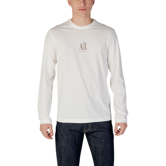 Armani Exchange Cream Cotton Long Sleeve T-Shirt 1728,71956299936,Armani Exchange,Clothing,Cream,IT42 | XS,IT44 | S,IT46 | M,IT54 | XXL,Long Sleeve - T-Shirts - Clothing,Men,New with tags,T-Shirts - Clothing