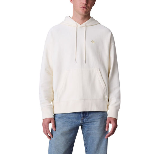 Calvin Klein Jeans White Cotton Hoodie 1728,71956299936,Calvin Klein Jeans,Clothing,Hoodies - Sweaters - Clothing,IT46 | M,IT48 | L,IT54 | XXL,Men,New with tags,Sweaters - Clothing,White