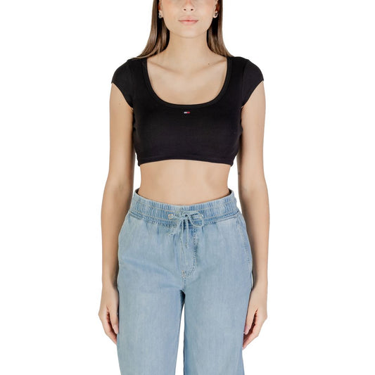 Tommy Hilfiger Jeans Black Cotton T-Shirt