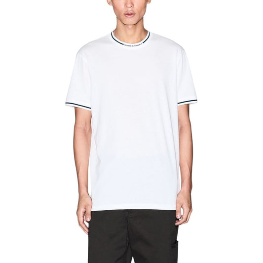 Armani Exchange White Cotton T-Shirt 1728,71956299936,Armani Exchange,Clothing,IT42 | XS,IT52 | XL,IT54 | XXL,Men,New with tags,T-Shirts - Clothing,T-Shirts - T-Shirts - Clothing,White