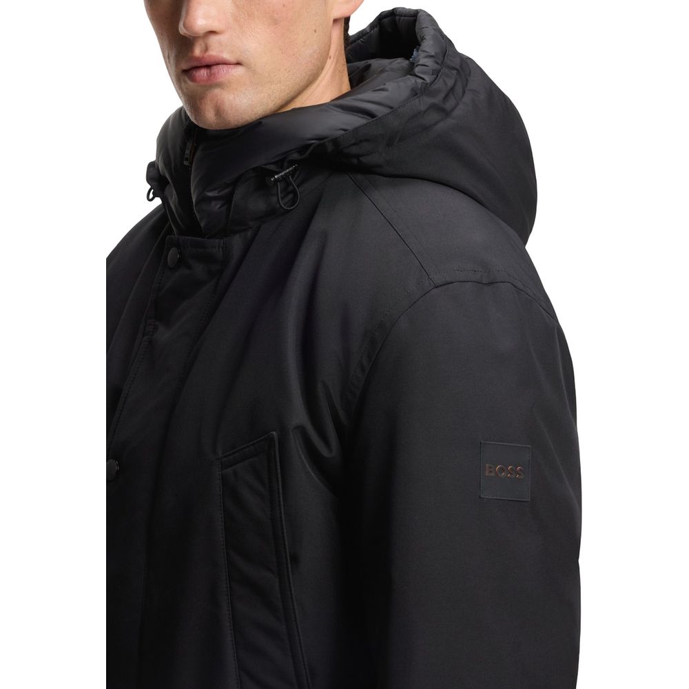 Hugo Boss Black Polyester Full-Length Jacket 1728,71956299936,Black,Clothing,Full-Length Jackets - Jackets & Coats - Clothing,Hugo Boss,IT50 | L,IT52 | XL,Jackets & Coats - Clothing,Men,New with tags
