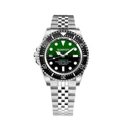 Bobroff Silver Stainless Steel Sport Watch