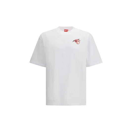 Diesel White Cotton T-Shirt 1728,72470364320,Clothing,Diesel,L,M,Men,New with tags,S,T-Shirts - Clothing,T-Shirts - T-Shirts - Clothing,White
