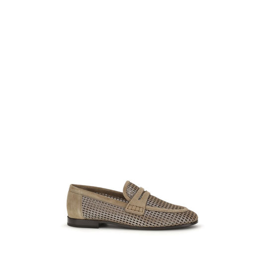 Brunello Cucinelli Beige Calf Leather Bos Taurus Slip-On Loafers 1728,72470364320,Beige,Brunello Cucinelli,EU36/US6,EU41/US11,Loafers - Shoes,New with tags,Shoes,Slip-On Loafers - Loafers - Shoes,Women