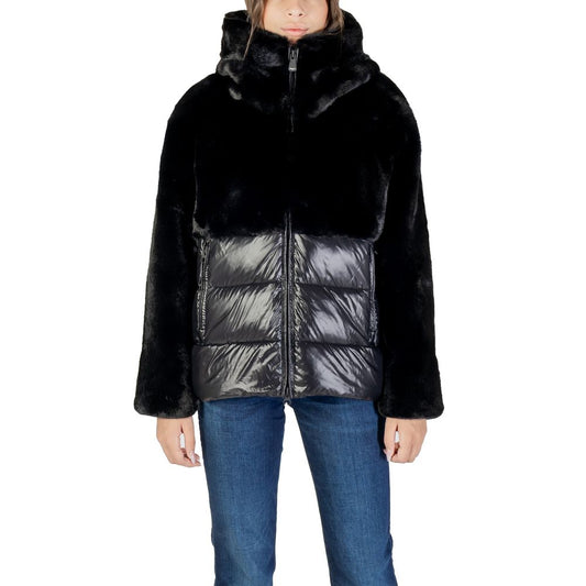 Blauer Black Polyester Coat 1728,71956299936,Black,Blauer,Clothing,Coats - Jackets & Coats - Clothing,IT42|M,Jackets & Coats - Clothing,New with tags,Women