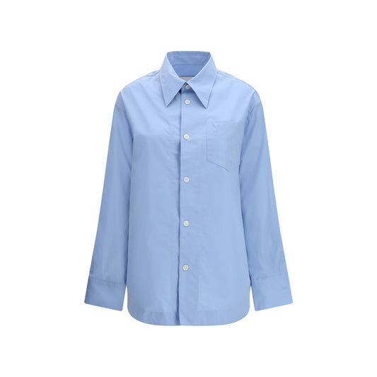 Ami Paris Blue Cotton Dress Shirt 1728,72470364320,Ami Paris,Blue,Clothing,Dress Shirts - Shirts - Clothing,M,New with tags,S,Shirts - Clothing,Women