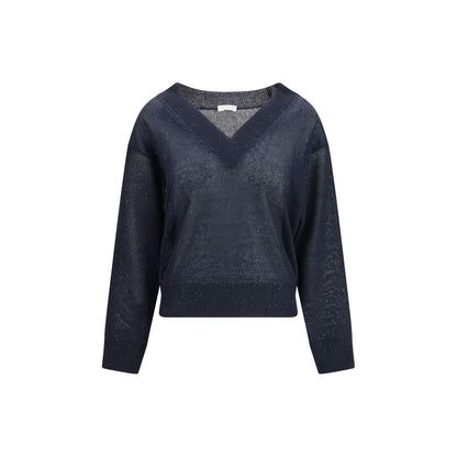 Brunello Cucinelli Blue Linen T-Shirt