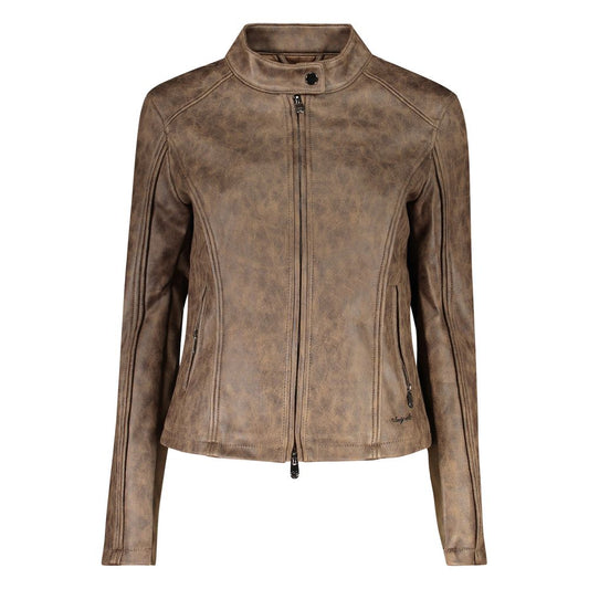 Desigual Verde Poliuretano Women Jacket 1728,67403481248,Biker Jackets - Jackets & Coats - Clothing,Brown,Clothing,Desigual,Jackets & Coats - Clothing,L,M,New with tags,Women,XS